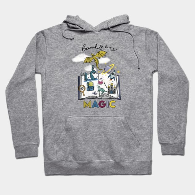 Books are Magic Hoodie by Amyologist Draws